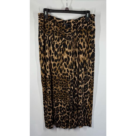 Black Label by Chico’s leopard long rayon lined skirt size 1   -- 8 Medium - Picture 1 of 9